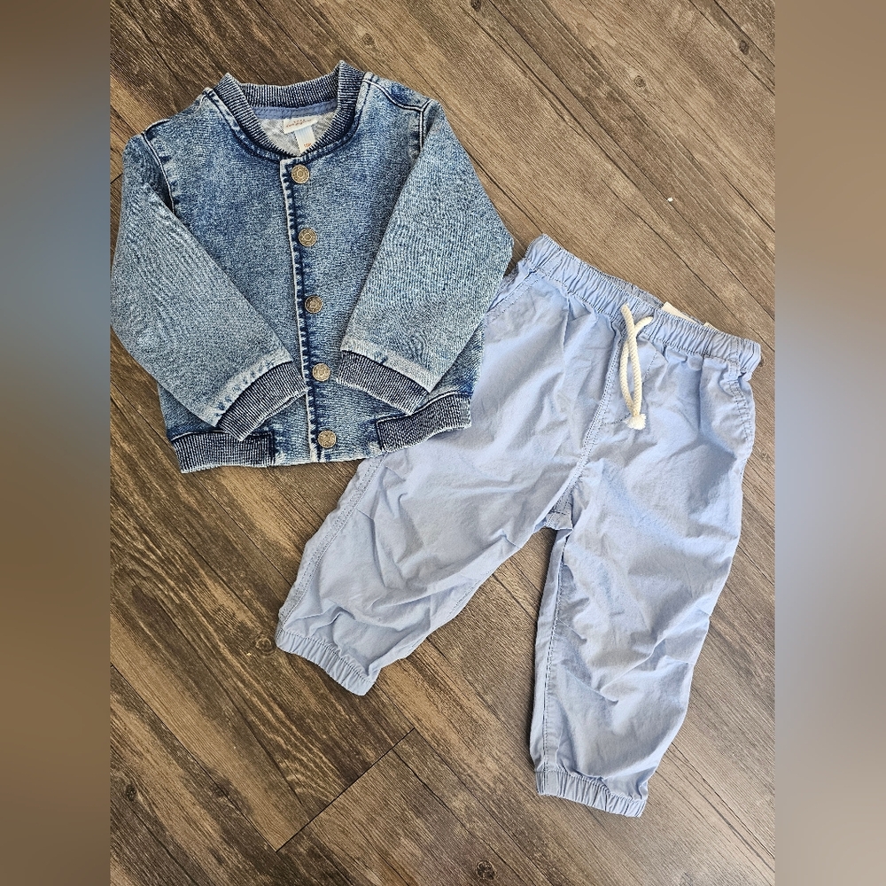 H&M Poplin Joggers Cat & Jack Jean Jacket Sz 12M-18M